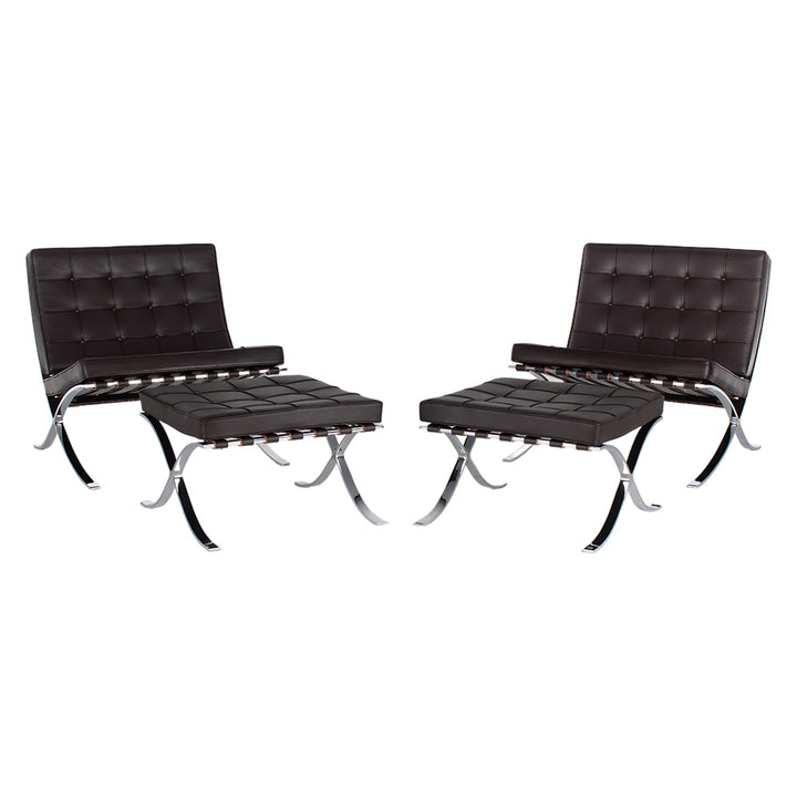 Knoll Barcelona Chair donkerbruin fauteuil mies van der rohe