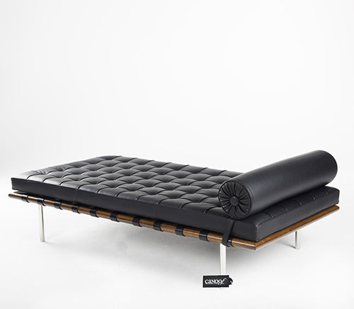 knoll barcelona day bed zwart leder