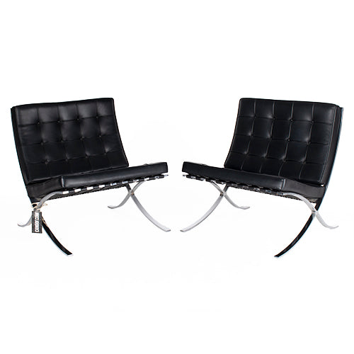 Knoll Barcelona Chairs set zwart