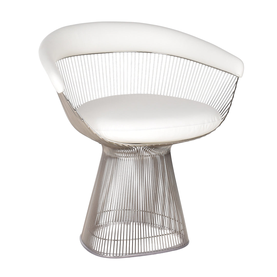 Knoll Platner sidechair wit volo leder
