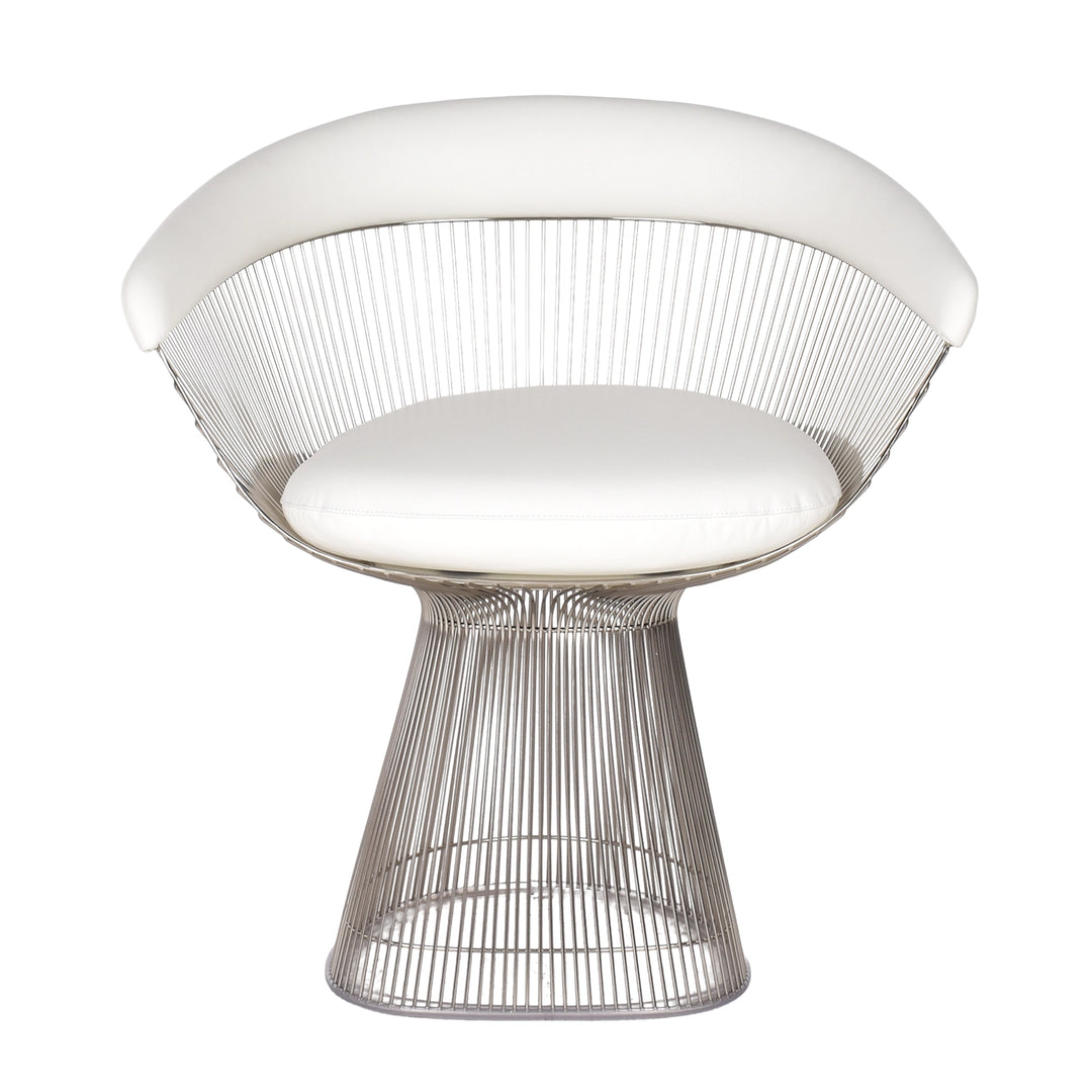 Knoll Platner sidechair wit volo leder