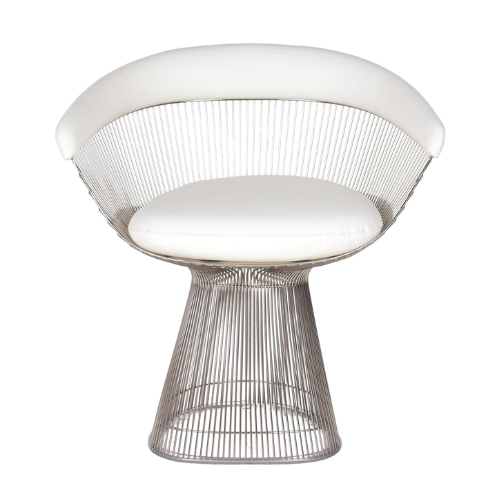 Knoll Platner sidechair wit volo leder