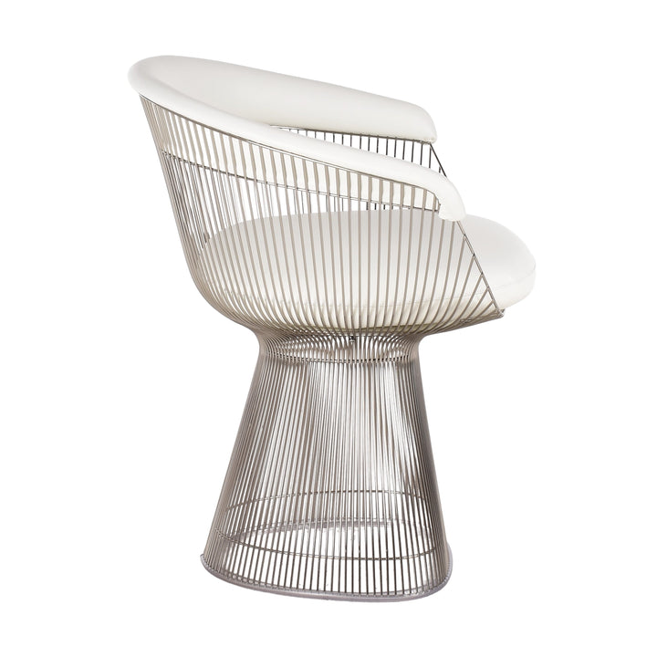 Knoll Platner sidechair wit volo leder
