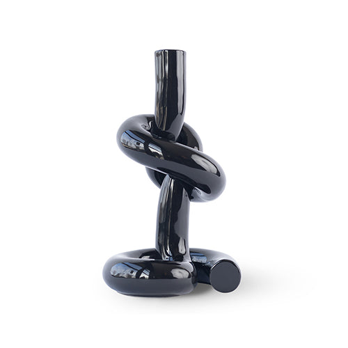 Werkwaardig Knotted kandelaar zwart