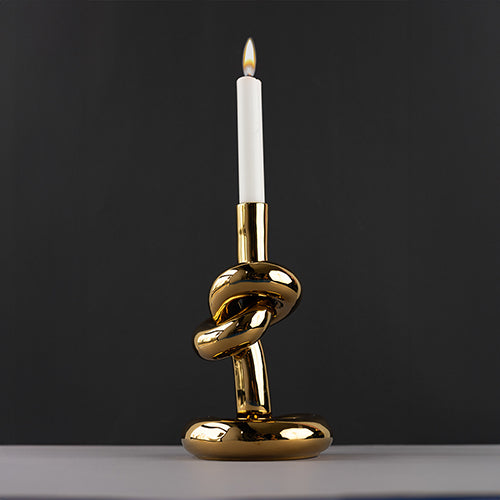 Werkwaardig Knotted kandelaar goud