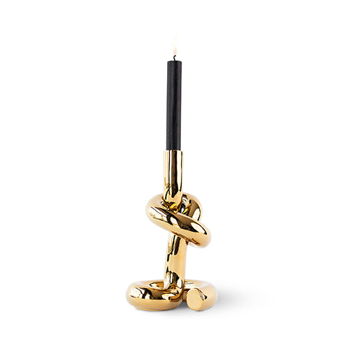 Werkwaardig Knotted kandelaar goud