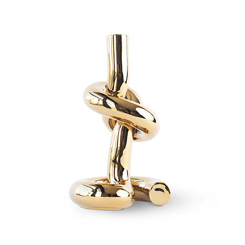 Werkwaardig Knotted kandelaar goud