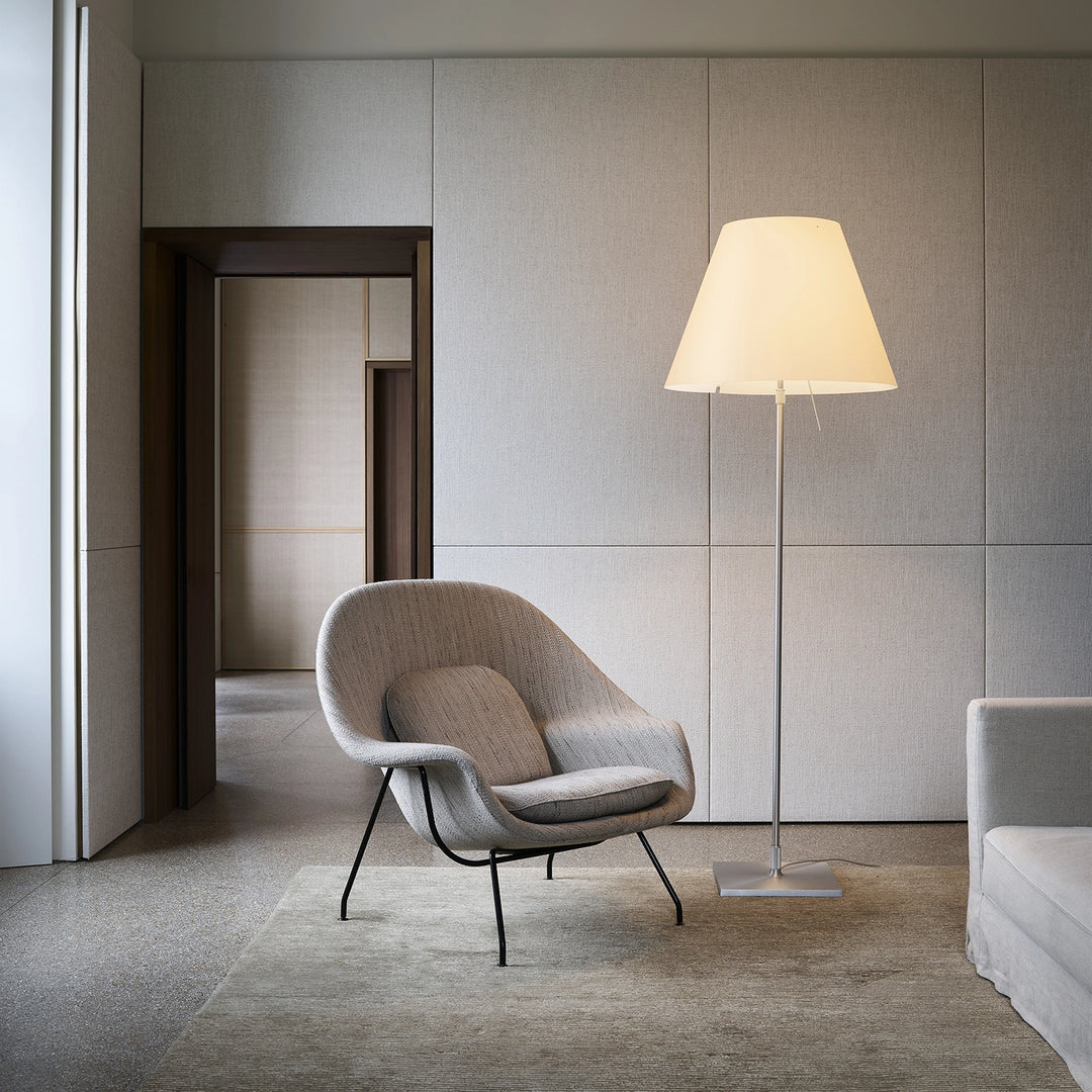 Luceplan grande Costanza vloerlamp wit/aluminium 