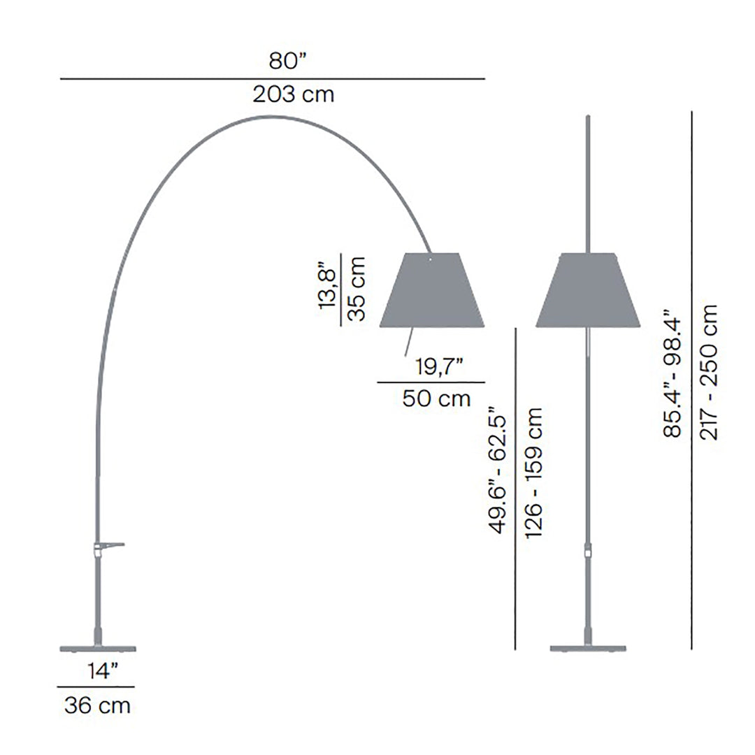 Luceplan Lady Costanza vloerlamp afmetingen