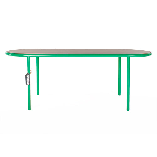MVS tafel ovaal kersenhout groen