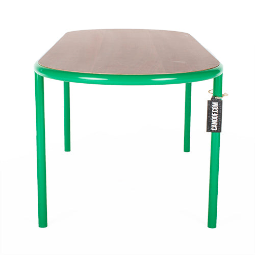 MVS tafel ovaal kersenhout groen