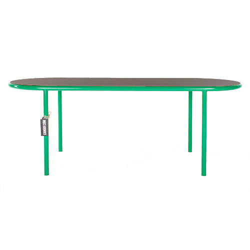Muller van Severen tafel ovaal notenhout / groen