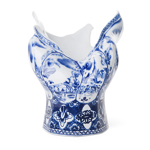 moooi blow away vaas blauw wit