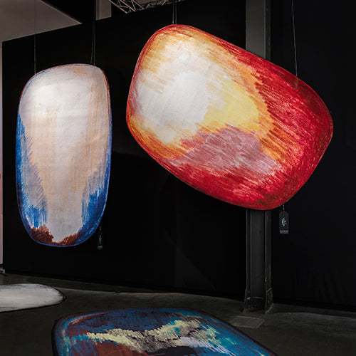 moooi carpets scribble vloerkleed blauw rood