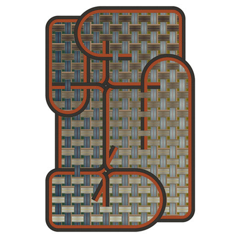 moooi carpets mejangan vloerkleed oranje groen blauw