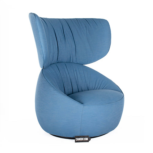 Moooi Hana fauteuil hoge rug blauw