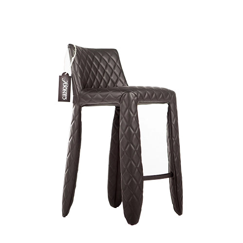 Moooi Monster Barstool laag zwart leder (diamond)