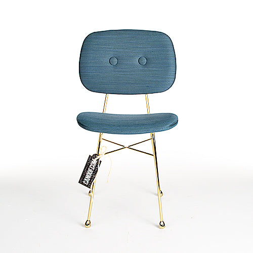 moooi golden chair blauw