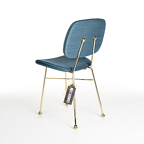 moooi golden chair blauw