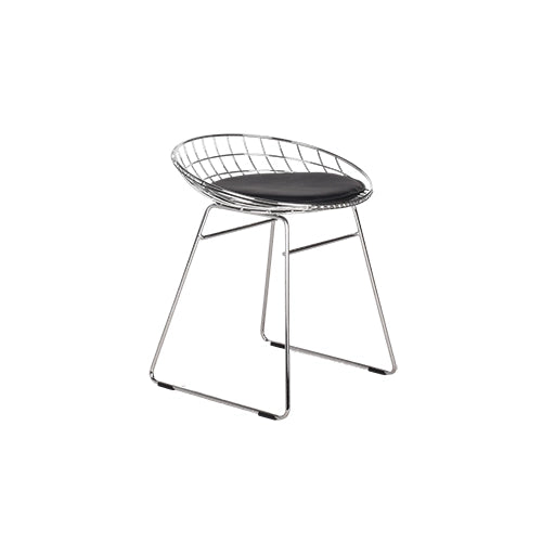 Pastoe Wire Stool chroom zwart leder