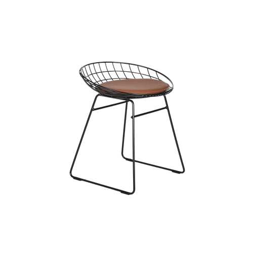 Pastoe Wire Stool zwart cognac leder
