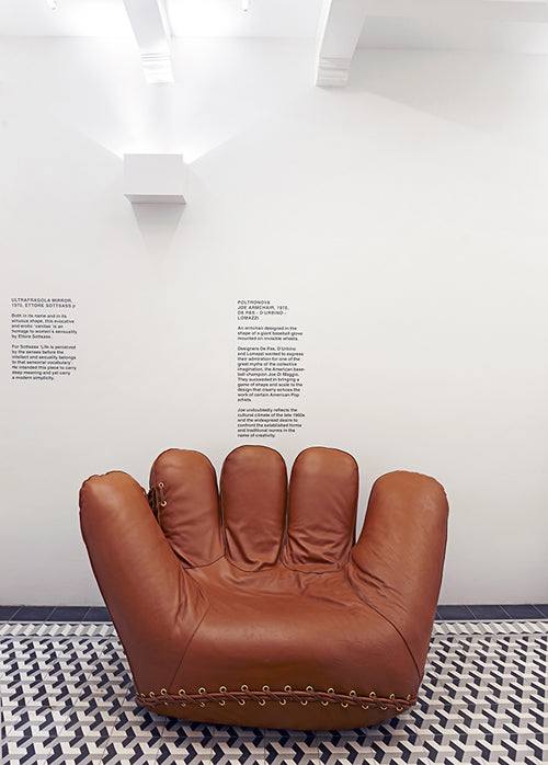 Poltronova Joe fauteuil bruin leder