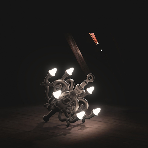 Qeeboo Fallen Chandelier lamp zwart