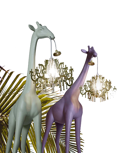 qeeboo giraffe lamp groen paars
