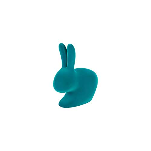 qeeboo rabbit xs velvet turquoise