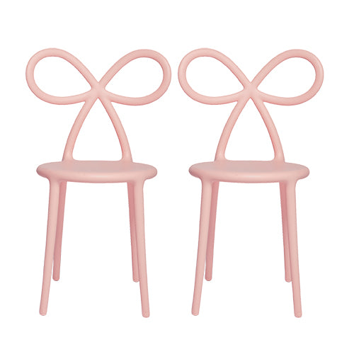 Qeeboo Ribbon chair roze set van 2
