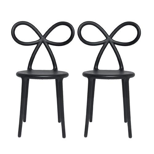 Qeeboo Ribbon chair zwart set van 2