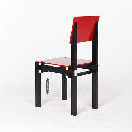 Lensvelt Rietveld Militaire stoel rood zwart