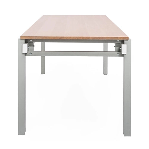 Rietveld Militaire tafel 200 x 80 cm eiken white wash grijs