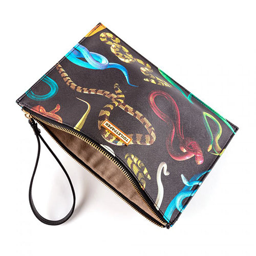 seletti clutch slangen zwart