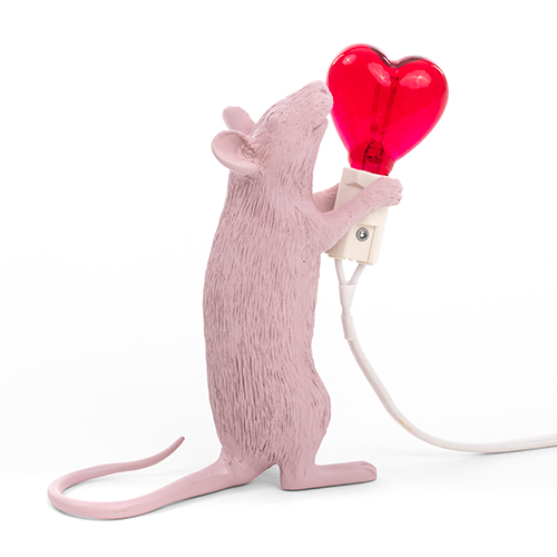 seletti muis hart lampje roze