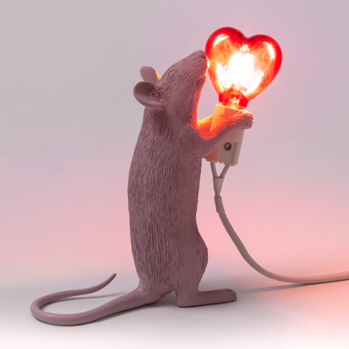 seletti muis lamp hart roze