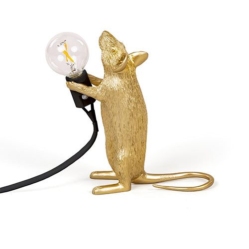 Seletti muis lamp staand goud