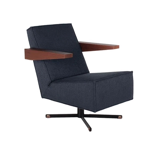 Spectrum Press Room chair donkerblauw Amerikaans notenhout