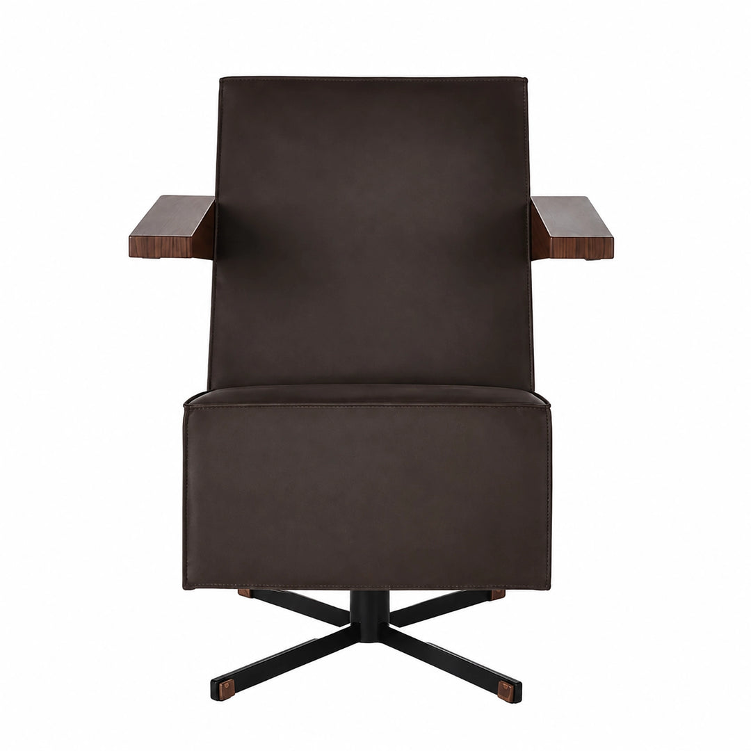 Spectrum Press Room chair donkerbruin leder 