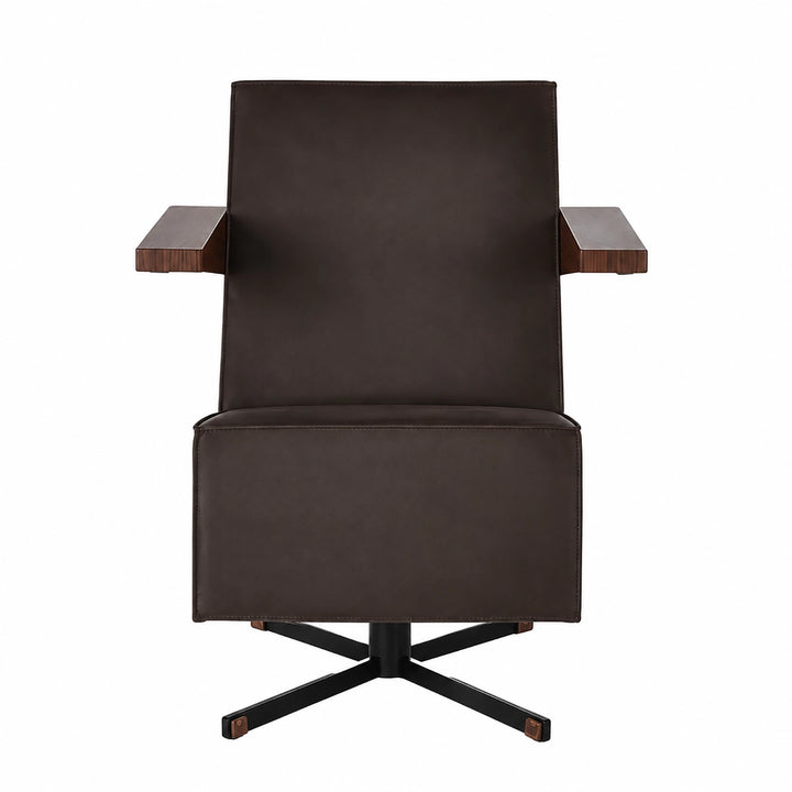 Spectrum Press Room chair donkerbruin leder 