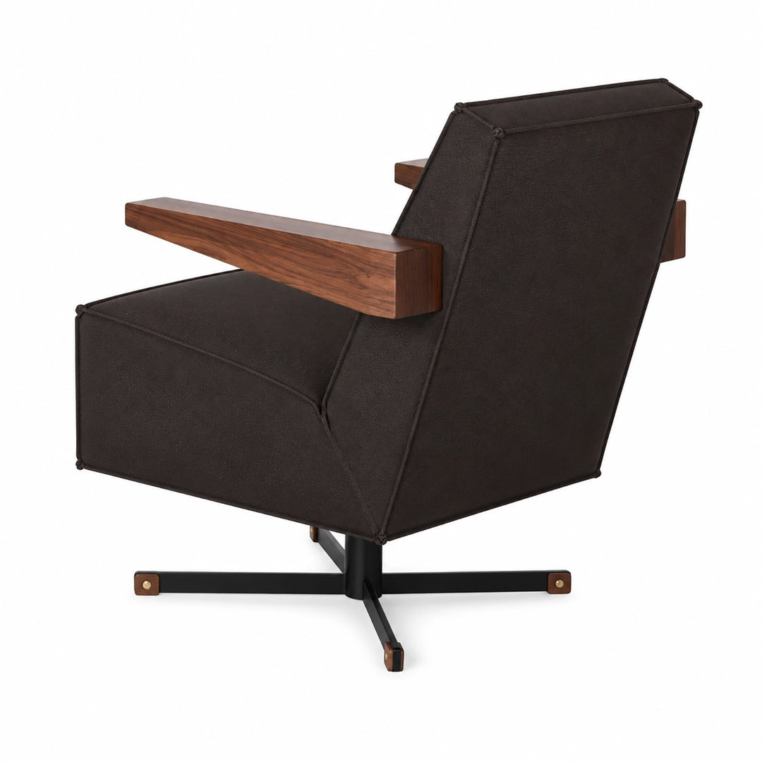 Spectrum Press Room chair donkerbruin leder 