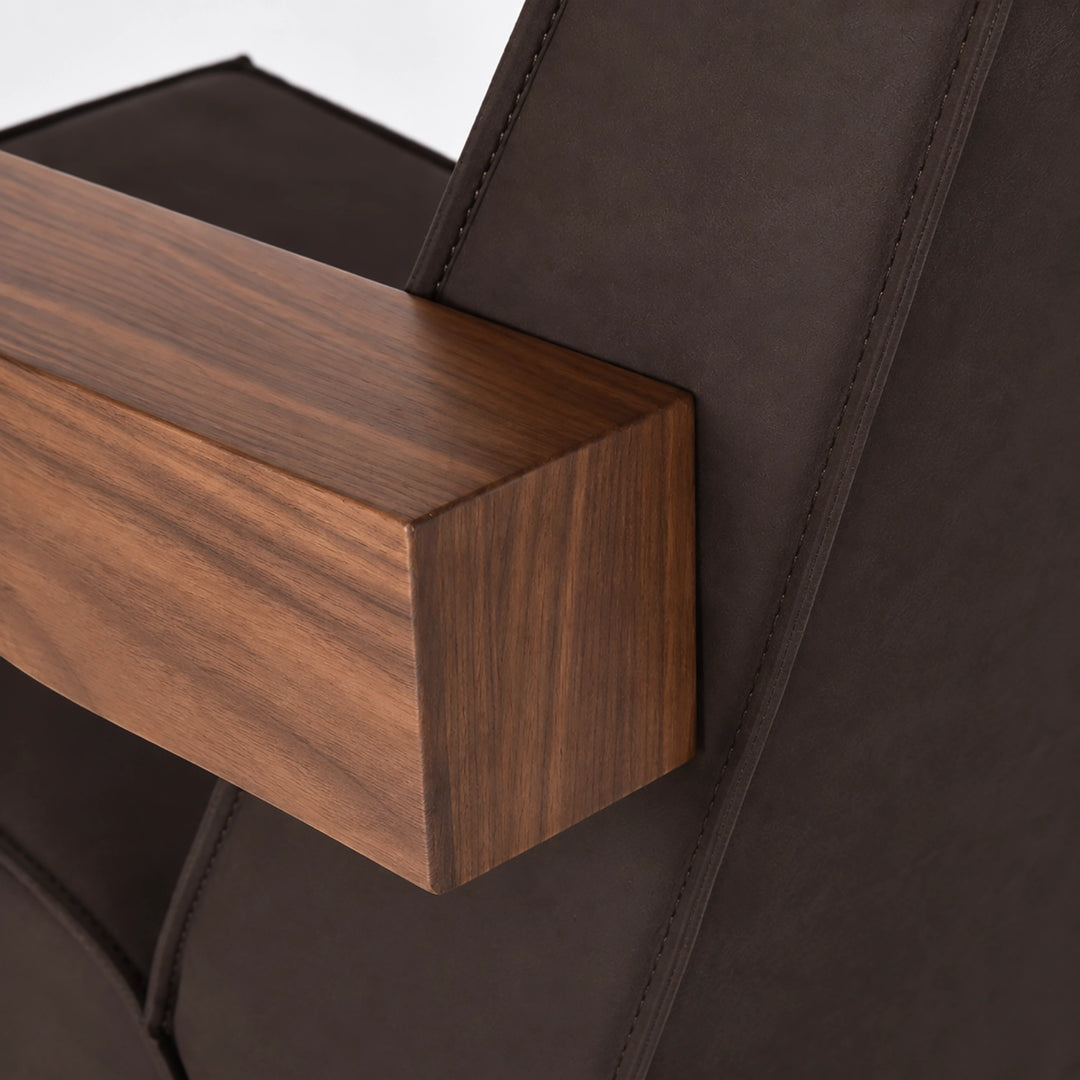 Spectrum Press Room chair donkerbruin leder 