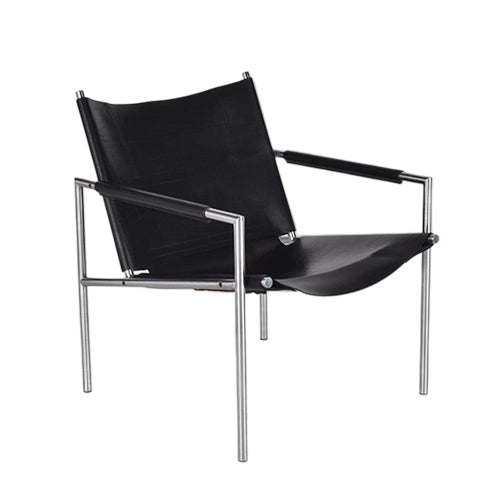 Spectrum SZ02 fauteuil zwart leder vintage