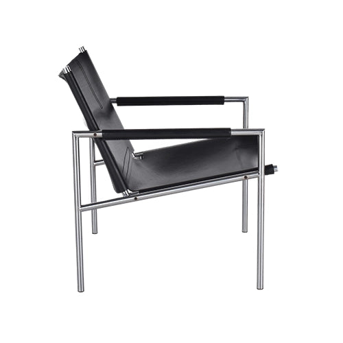 Spectrum SZ02 fauteuil zwart leder vintage