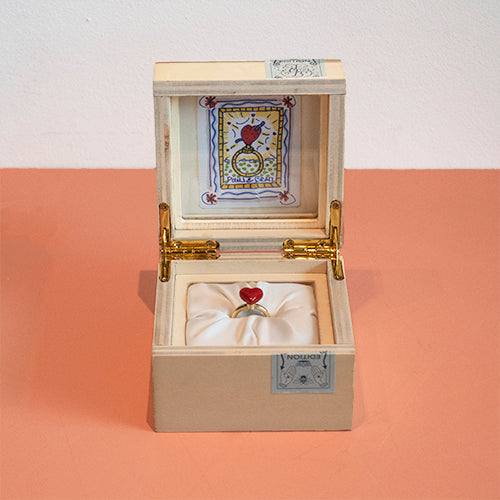 Studio Job hart ring rood/goud