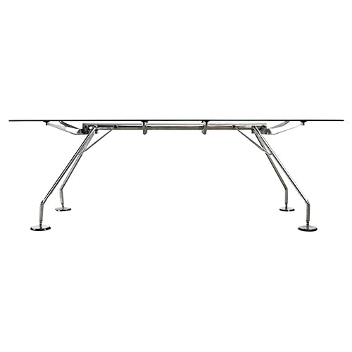 Tecno nomos tafel glazen blad chroom