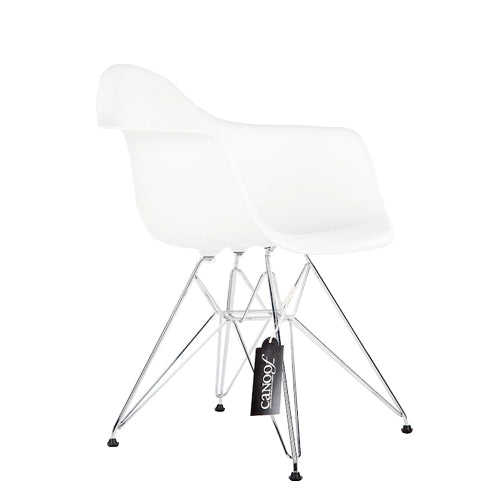 Vitra DAR kuipstoel wit/chroom frame