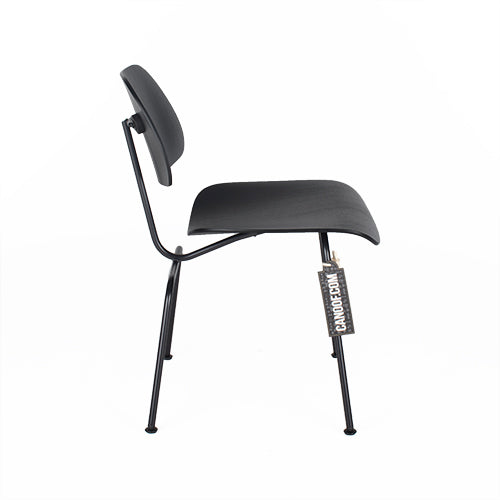 Vitra DCM stoel zwart leder
