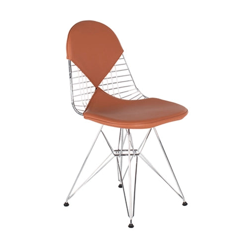 Vitra DKR wire chair chroom cognac bekleding bikini
