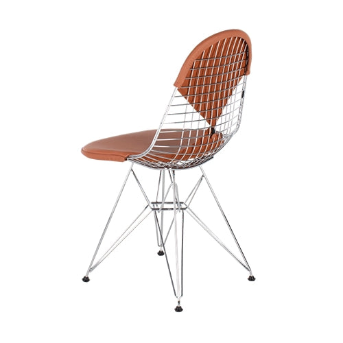 Vitra Wire Chair DKR chroom/cognac bekleding